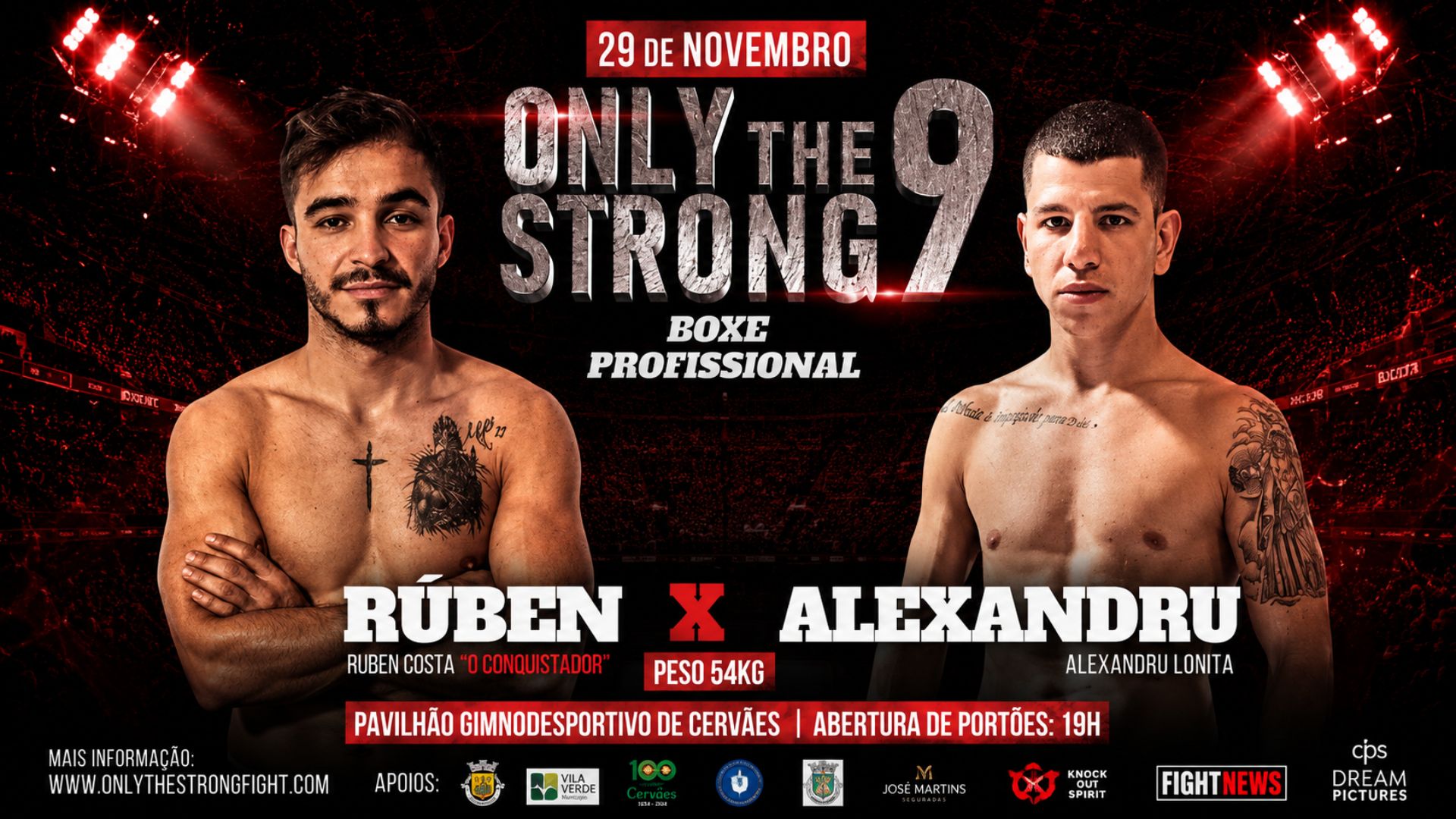 ONLY THE STRONG 9 - RUBEN COSTA  X  ALEXANDRU LONITA - BOXE PROFISSIONAL
